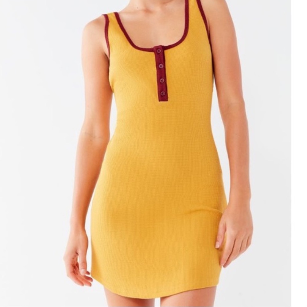 Urban Outfitters Thermal Mustard Dress